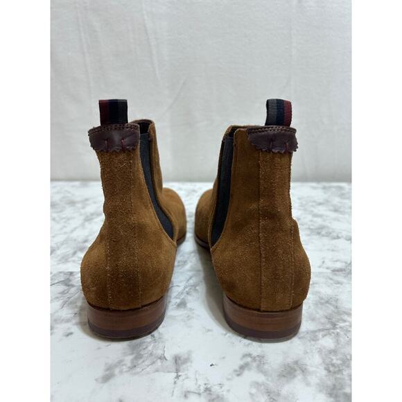 Ted Baker London Men's Saldor Brown Suede Chelsea Ankle Boots 10 Pull On Preppy - Picture 2 of 10